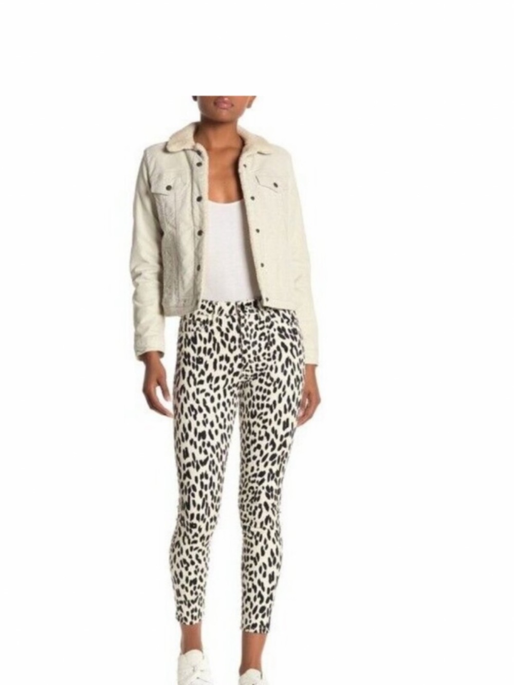 Joe's Jeans White & Black Leopard Skinny Pants